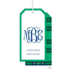 Green Plaid Large Hanging Gift Tags